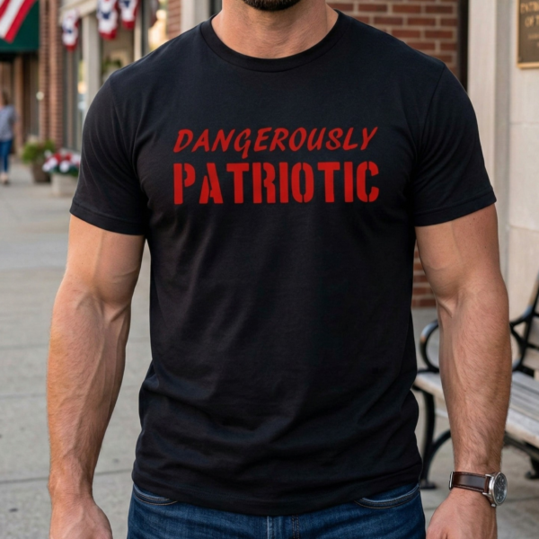 dangerously patriotic red logo t shirt