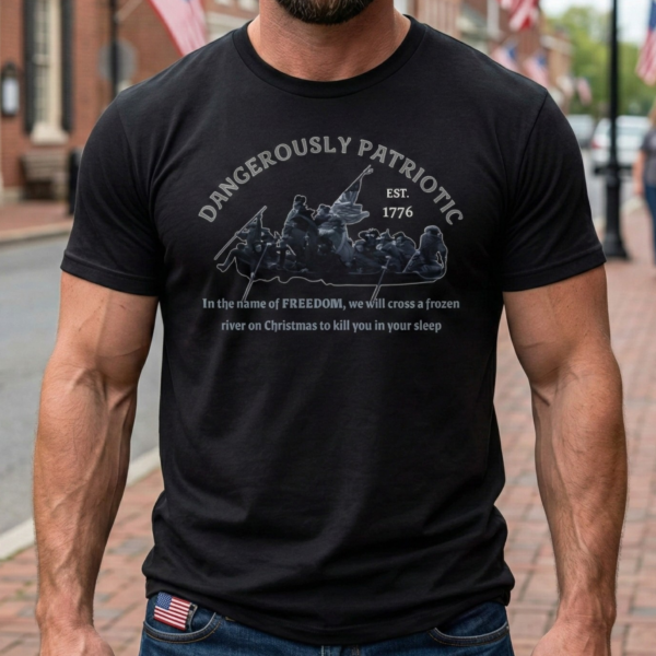 george washington dangerously crossing the delaware t shirt