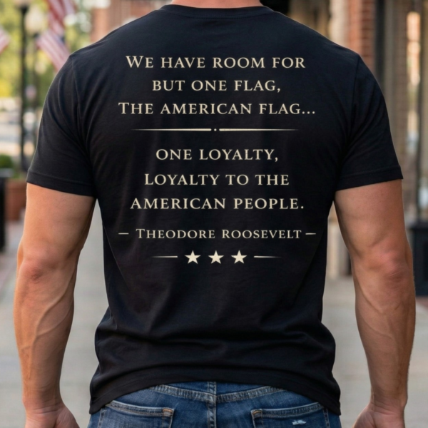 room for one flag theodore roosevelt quote t shirt