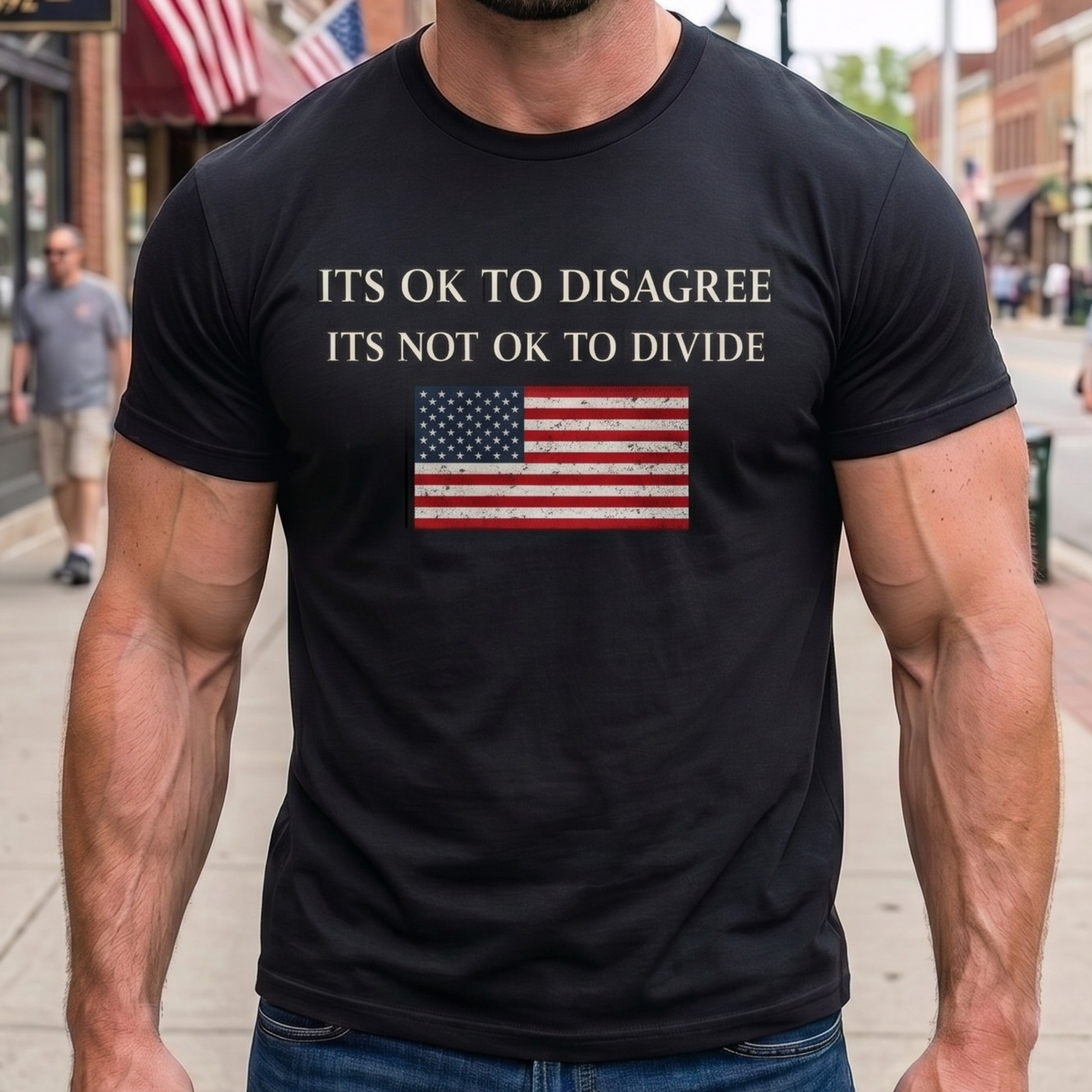 It’s OK to Disagree | Find Common Ground Patriotic T-Shirt - Image 2